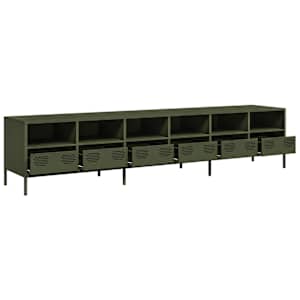 TV skříňka olivová 202 x 39 x 43,5 cm ocel válcovaná za studena - obrázek 4