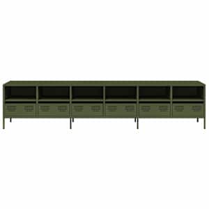TV skříňka olivová 202 x 39 x 43,5 cm ocel válcovaná za studena - obrázek 5