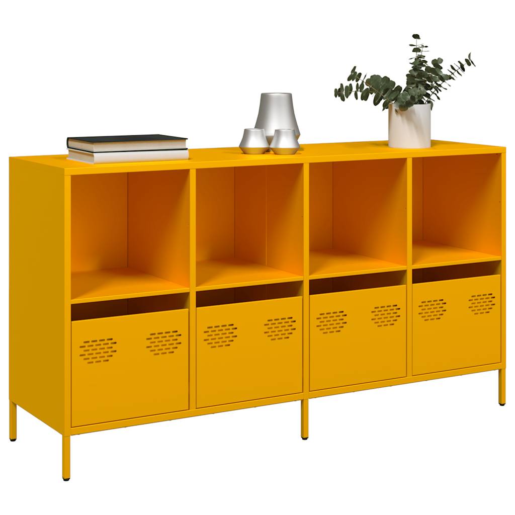 vidaXL Sideboard Senfgelb 135x39x73,5 cm Kaltgewalzter Stahl