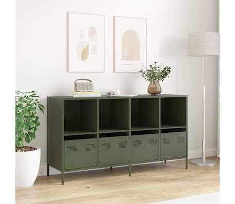 vidaXL Sideboard Olive Green 135x39x73,5 cm Cold-rolled Steel