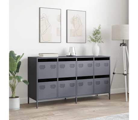 vidaXL Credenza Antracite 135x39x73,5 cm in Acciaio Laminato a Freddo