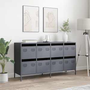 vidaXL Credenza Antracite 135x39x73,5 cm in Acciaio Laminato a Freddo