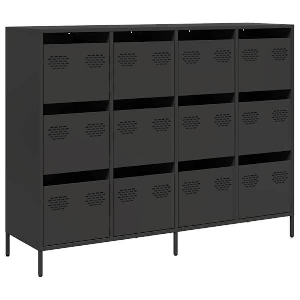 vidaXL puhvetkapp, must, 135x39x103,5 cm, k&uuml;lmvaltsitud teras