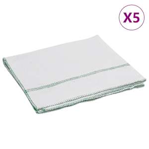 vidaXL puhastuslapid 5 tk, valged roheliste triipudega, 50 x 60 cm