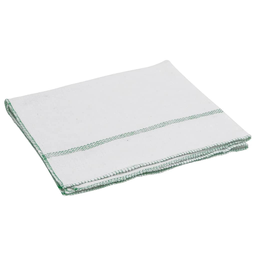 vidaXL 10 db fehér tisztító kendők zöld csíkokkal 50 x 60 cm