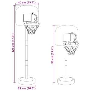 Basketbalový stojan s míčem a pumpičkou výška 90/121 cm - obrázek 15