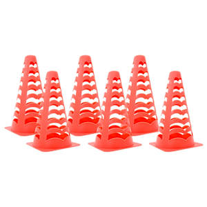 vidaXL jalgpallikoonused 6 tk virnastatav oranž 13x13x22,5 cm