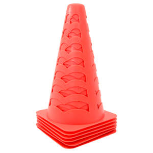 Fotbalové kužely 6 ks stohovatelné oranžové 13 x 13 x 22,5 cm - obrázek 4