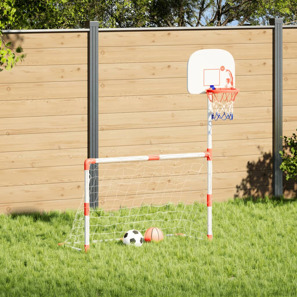 vidaXL Fußball- und Basketball-Set für Kinder mit Bällen 98x50x70 cm