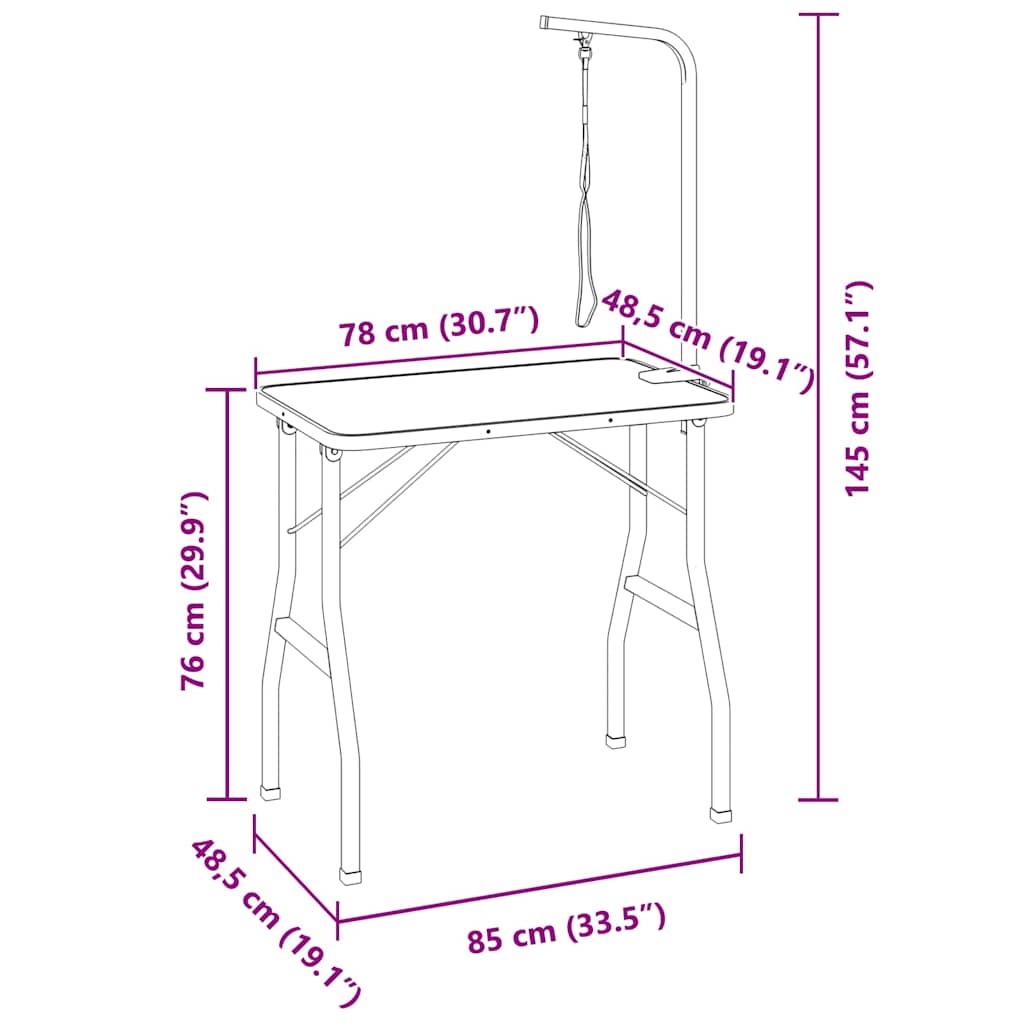 vaske/trimmebord til kæledyr justérbart med sele - Billede 10