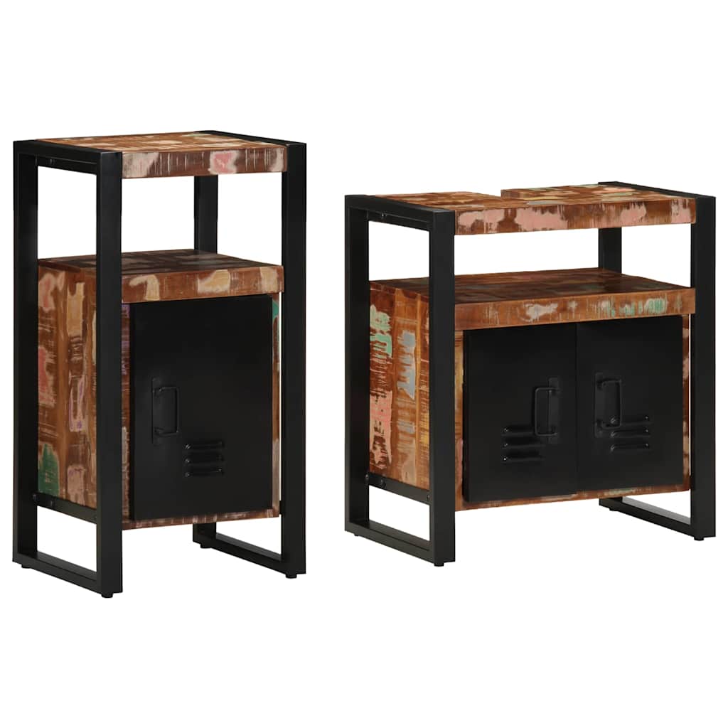 vidaXL Badkamermeubelset 2 pcs Bruin massief gerecycled hout
