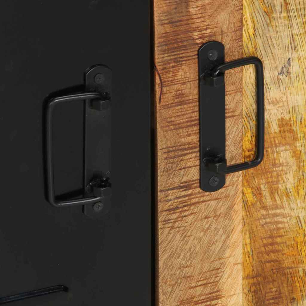 Badkamermeubelset 3 pcs Bruin en zwart Massief Mango Hout image 12