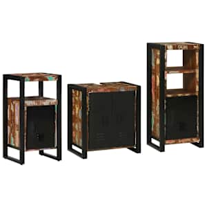 vidaXL Vannitoa m&ouml;&ouml;bleset 3 tk Mitmev&auml;rviline ja Must 55 x 35 x 60 cm
