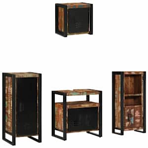 vidaXL Vannitoa m&ouml;&ouml;bleset 4 tk Mitmev&auml;rviline ja Must 40 x 35 x 90 cm