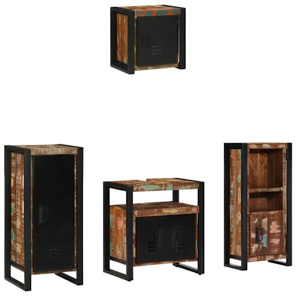 vidaXL Vannitoa m&ouml;&ouml;bleset 4 tk Mitmev&auml;rviline ja Must 40 x 35 x 90 cm