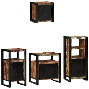 vidaXL Vannitoa m&ouml;&ouml;bleset 4 tk Mitmev&auml;rviline ja Must 55 x 35 x 60 cm