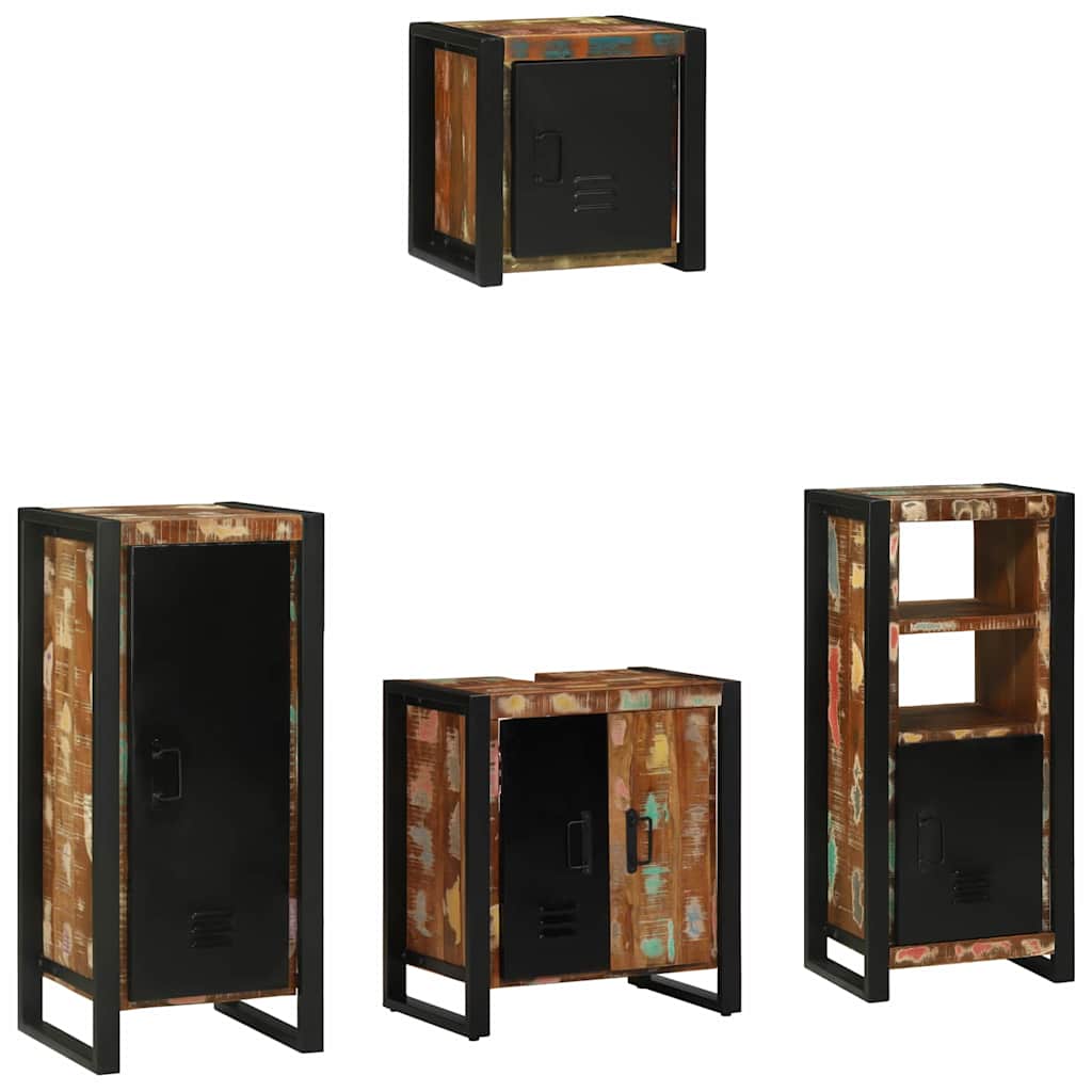 Badkamermeubelset met plank met opslag met de deur 4 pcs Multikleur 40 x 35 x 90 cm