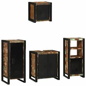 vidaXL Vannitoa m&ouml;&ouml;bleset 4 tk Mitmev&auml;rviline ja Must 40 x 35 x 90 cm