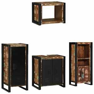vidaXL Vannitoa m&ouml;&ouml;bleset 4 tk Mitmev&auml;rviline ja Must 40 x 35 x 90 cm