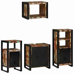 vidaXL Vannitoa m&ouml;&ouml;bleset 4 tk Mitmev&auml;rviline ja Must 55 x 35 x 60 cm