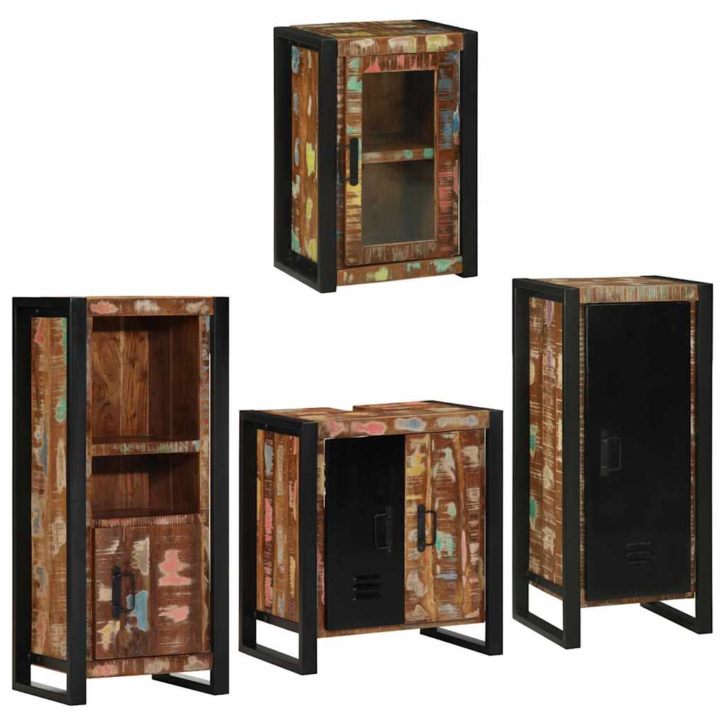 vidaXL Badkamermeubelset 4 pcs Multikleur Massief gerecycled hout