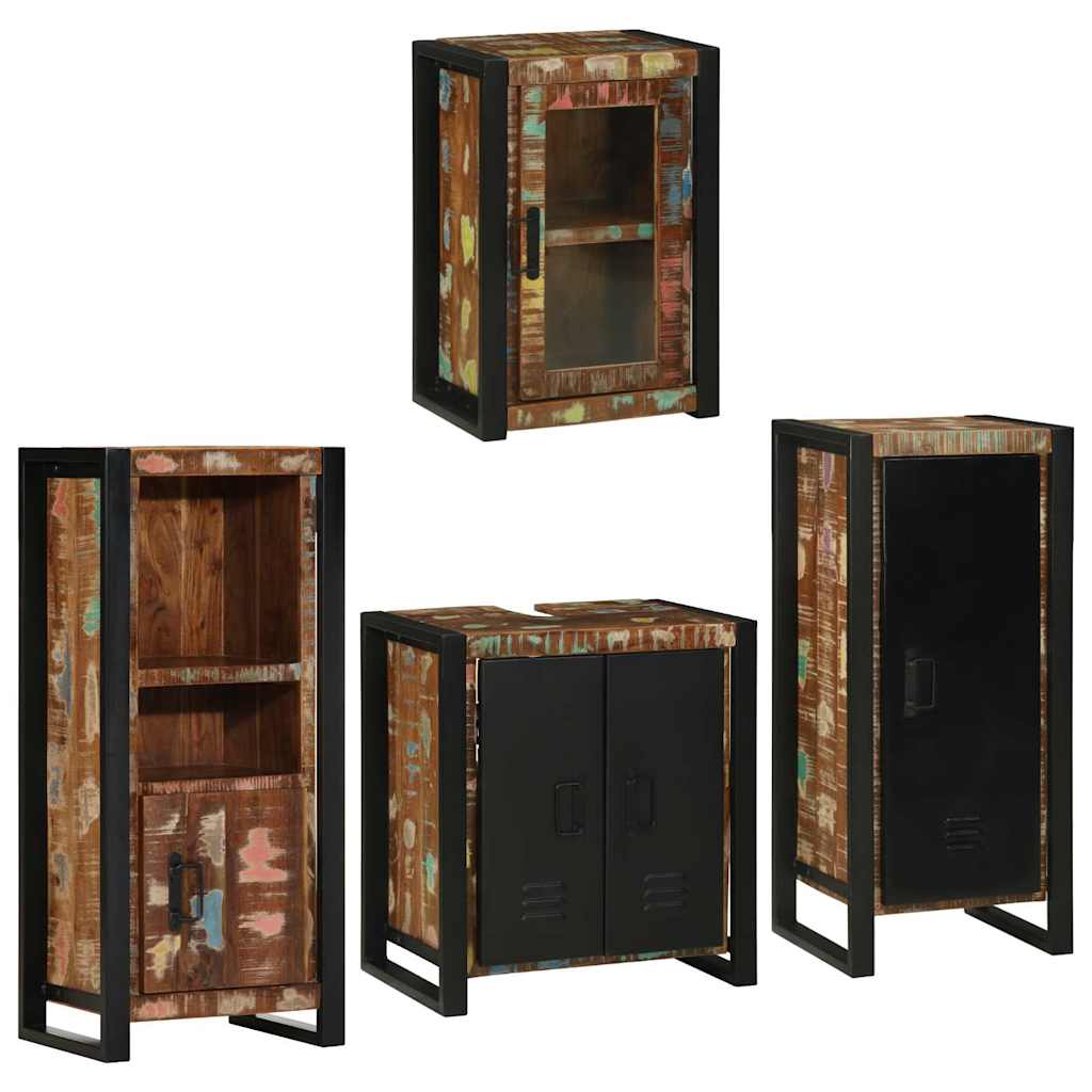 vidaXL Badkamermeubelset 4 pcs Multikleur Massief gerecycled hout