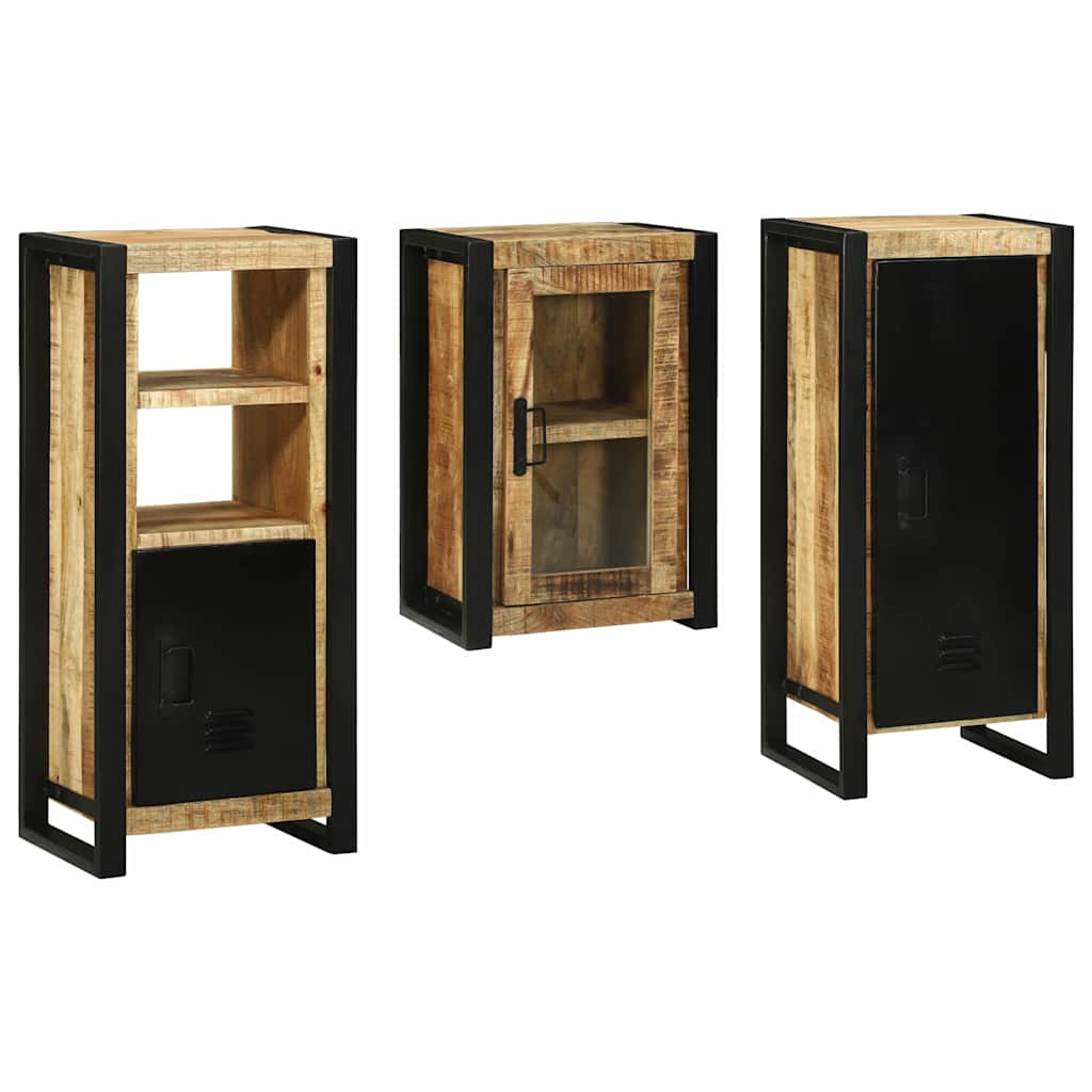 vidaXL Set de mobilier pentru baie 3 pcs Maro Lemn de mango solid