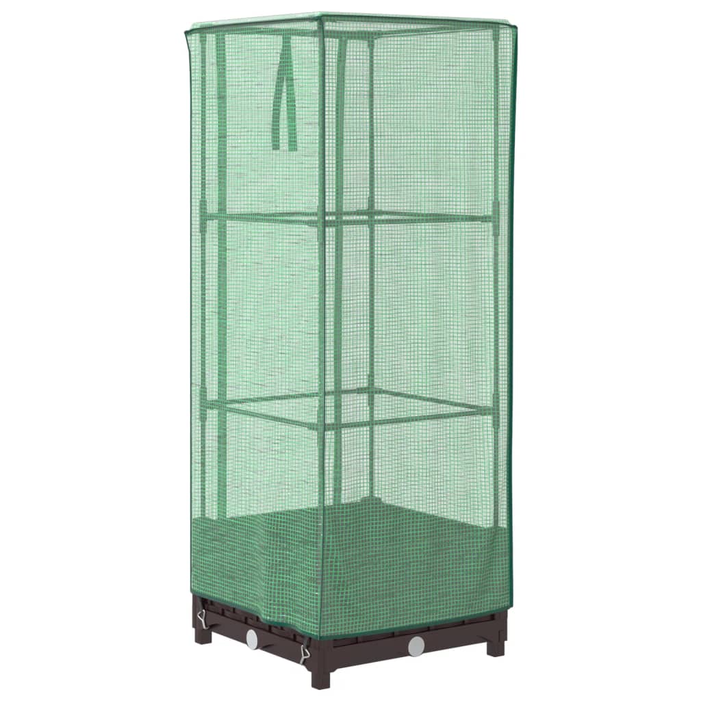 vidaXL Záhon s krytom na skleník ratanový vzhľad 40x40x123 cm