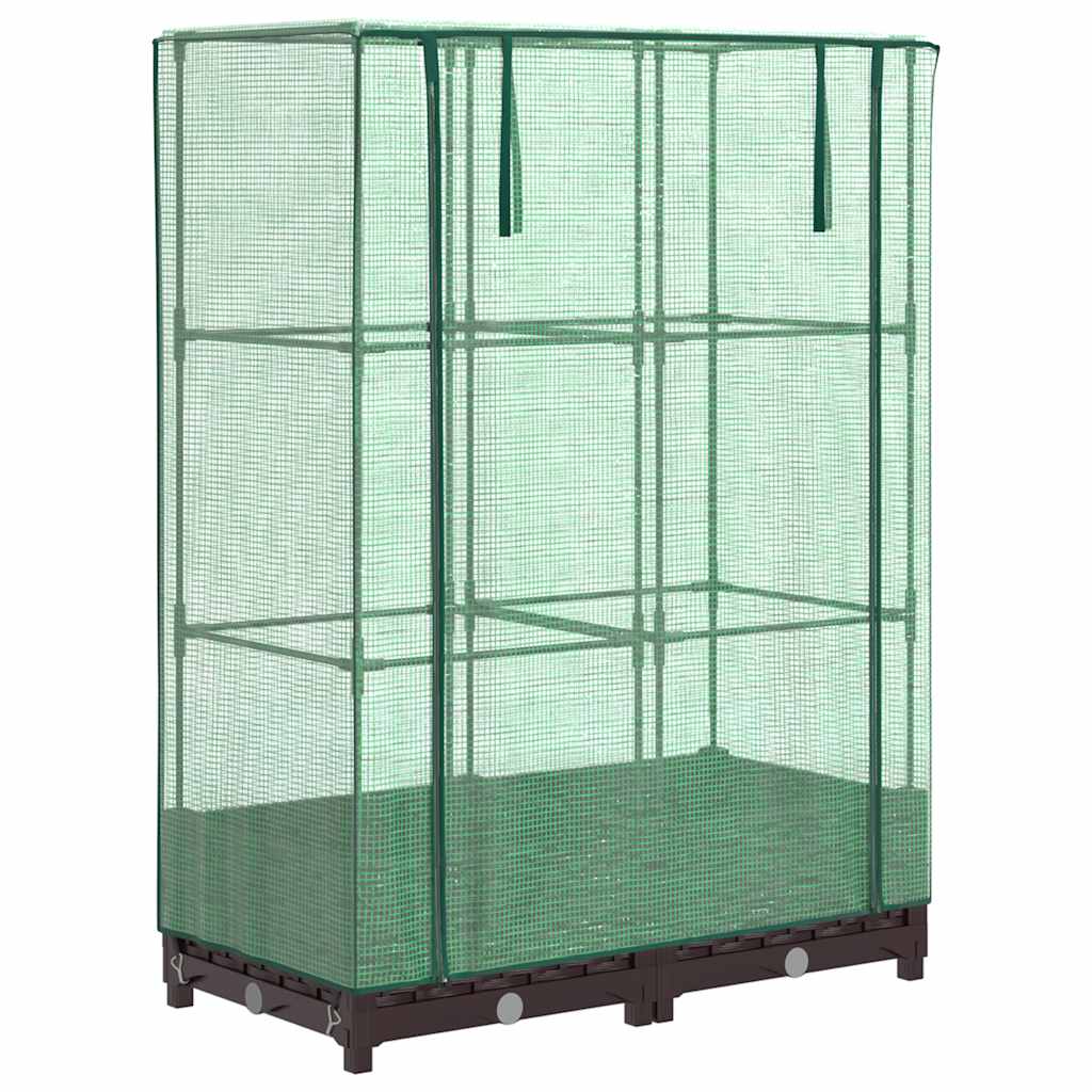 vidaXL Záhon s krytom na skleník ratanový vzhľad 80x40x123 cm