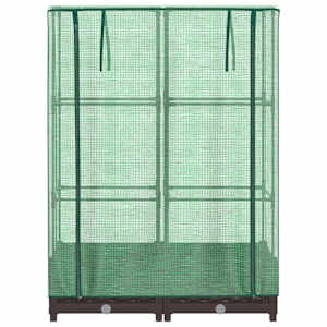 Vyvýšený záhon se skleníkem ratanový vzhled 80 x 40 x 123 cm - obrázek 4