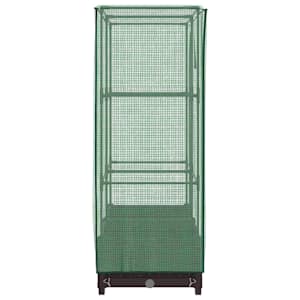 Vyvýšený záhon se skleníkem ratanový vzhled 80 x 40 x 123 cm - obrázek 5