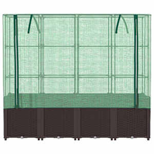Vyvýšený záhon se skleníkem ratanový vzhled 160 x 40 x 153 cm - obrázek 4