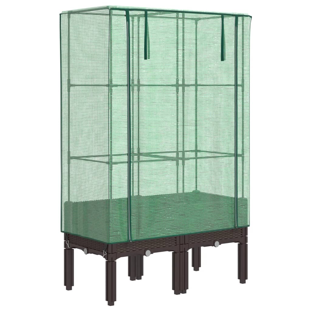 vidaXL Záhon s krytom na skleník ratanový vzhľad 80x40x140 cm