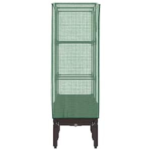 Vyvýšený záhon se skleníkem ratanový vzhled 80 x 40 x 140 cm - obrázek 5