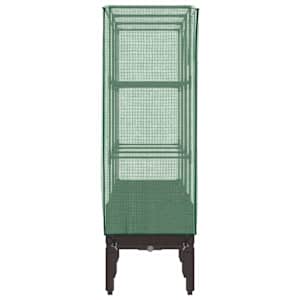 Vyvýšený záhon se skleníkem ratanový vzhled 120 x 40 x 140 cm - obrázek 5
