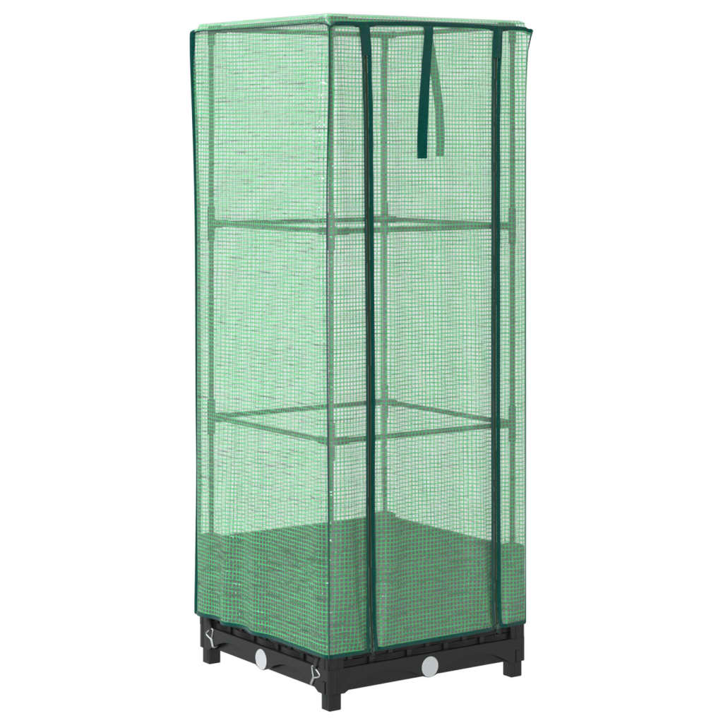 vidaXL Záhon s krytom na skleník ratanový vzhľad 40x40x123 cm