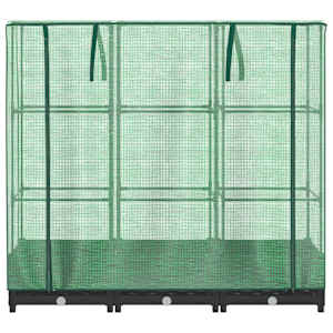 Vyvýšený záhon s krytem na skleník, ratanový vzhled 120 x 40 x 123 cm - obrázek 4