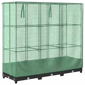 Vyvýšený záhon s krytem na skleník, ratanový vzhled 120 x 40 x 123 cm - obrázek 6