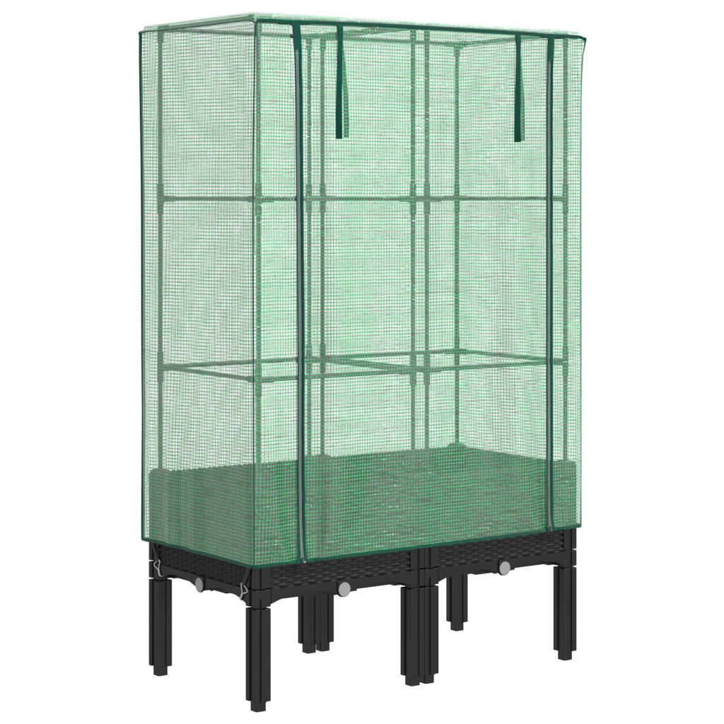 vidaXL Záhon s krytom na skleník ratanový vzhľad 80x40x140 cm