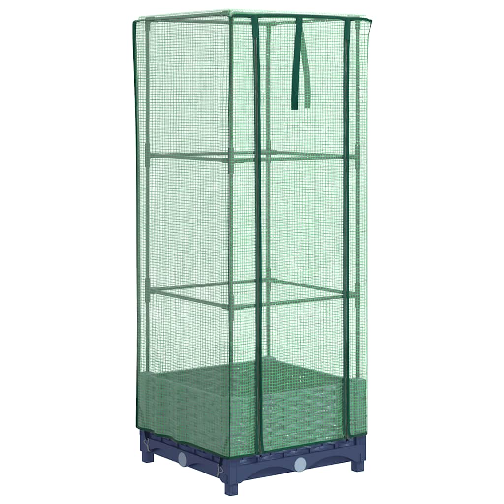 vidaXL Záhon s krytom na skleník ratanový vzhľad 40x40x123 cm