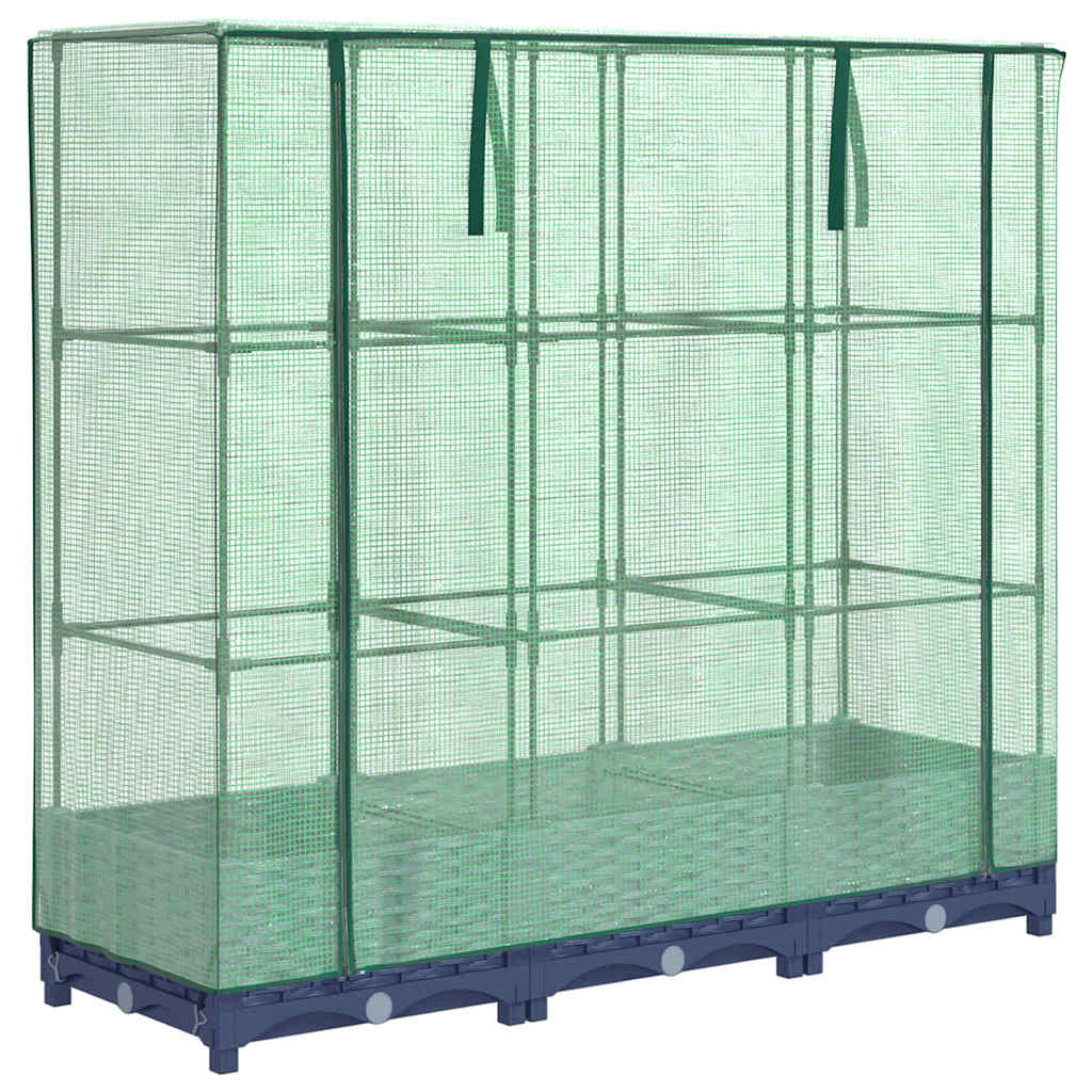 vidaXL Vyvýšený záhon s krytom na skleník, ratanový vzhľad 120x40x123 cm
