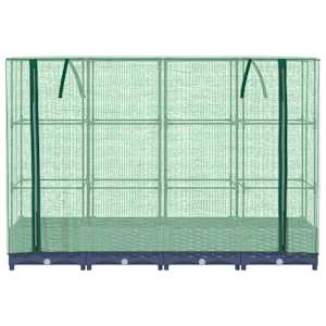Vyvýšený záhon s krytem na skleník, ratanový vzhled 160 x 40 x 123 cm - obrázek 4