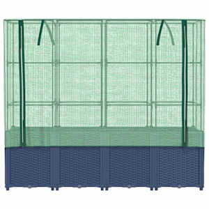 Vyvýšený záhon s krytem na skleník, ratanový vzhled 160 x 40 x 153 cm - obrázek 4