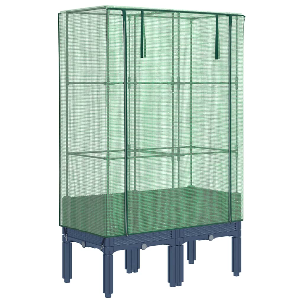 vidaXL Záhon s krytom na skleník ratanový vzhľad 80x40x140 cm