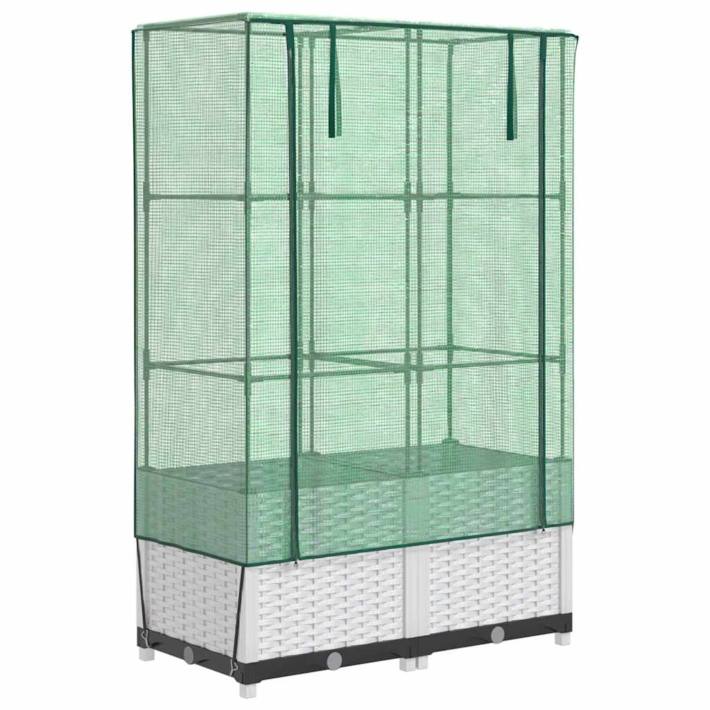 vidaXL Záhon s krytom na skleník ratanový vzhľad 80x40x138 cm