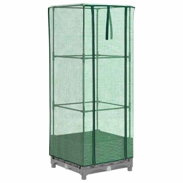 vidaXL taimekast kasvuhoonekattega rotangiimitatsioon 40x40x123 cm
