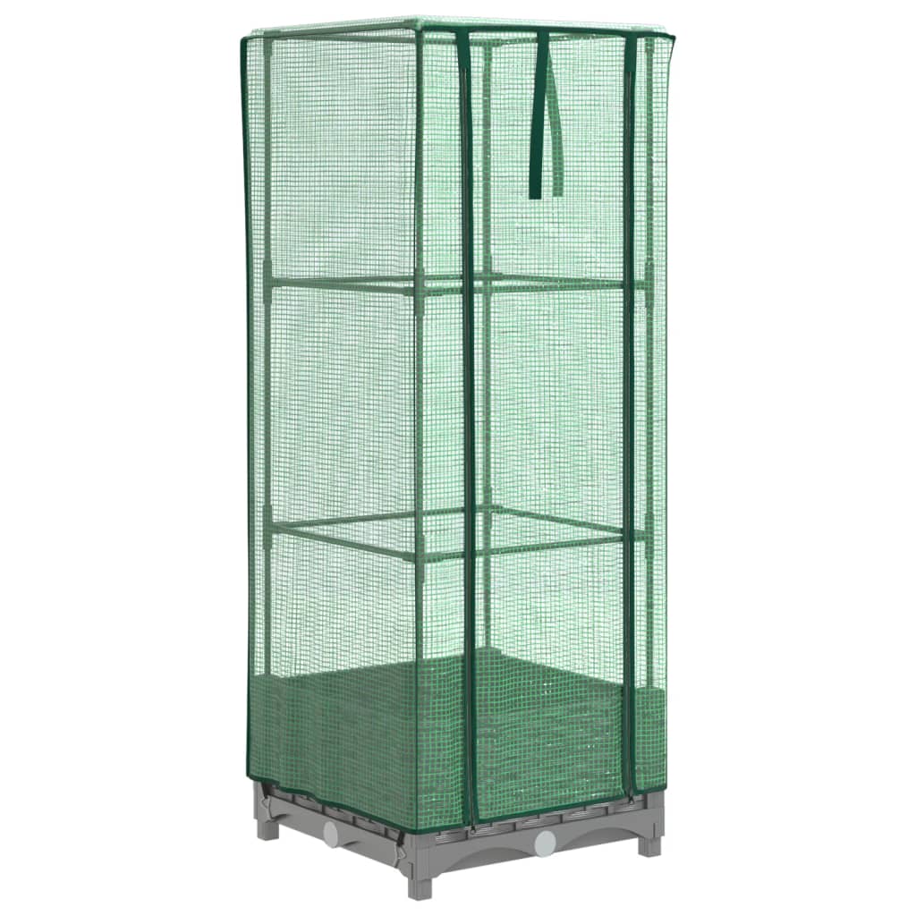 vidaXL Záhon s krytom na skleník ratanový vzhľad 40x40x123 cm