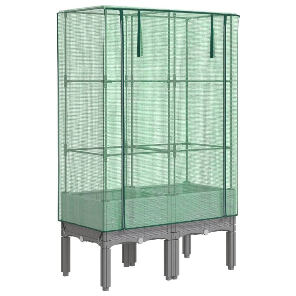 vidaXL Záhon s krytom na skleník ratanový vzhľad 80x40x140 cm