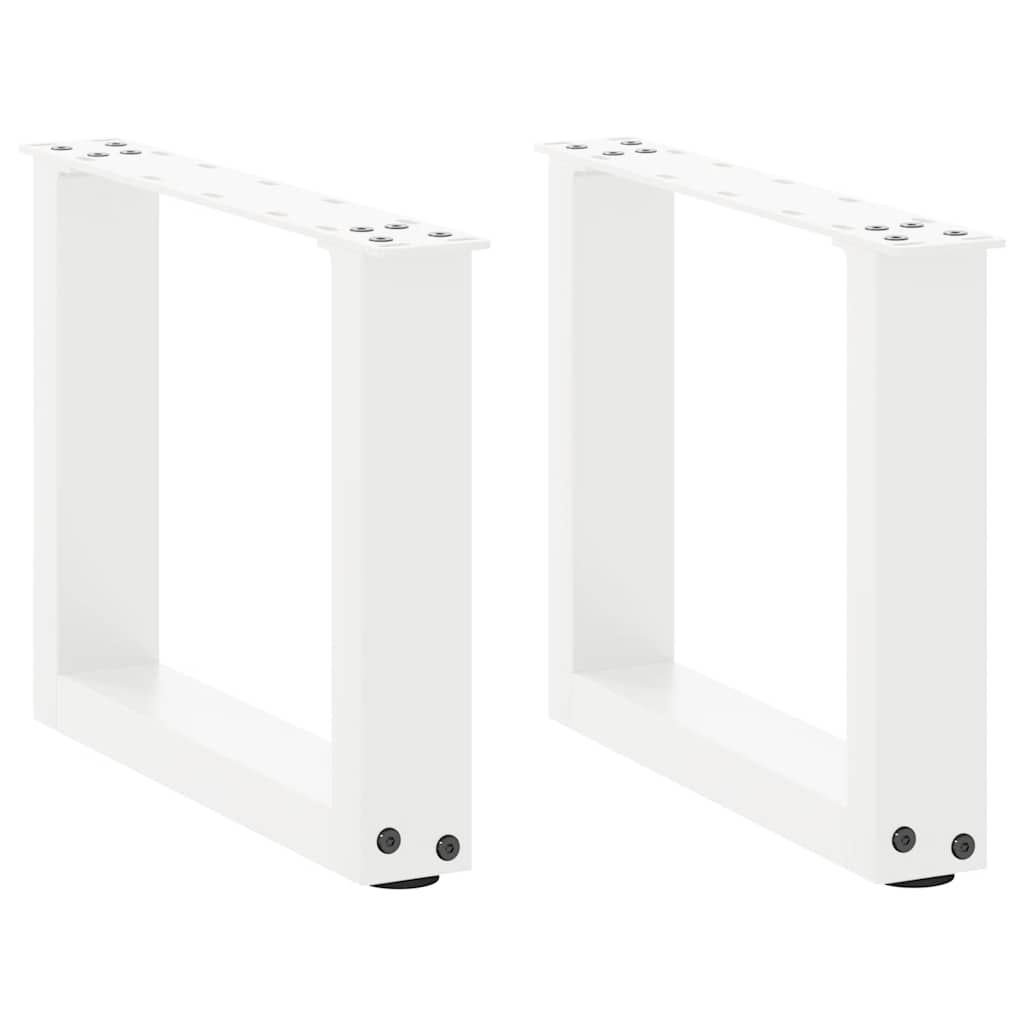 vidaXL Couchtischbeine U-Form 2 Stk. Weiß 30x(30-31) cm Stahl