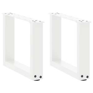 Noge za klubsko mizico v obliki črke U, 2 kosa, bele, 30 x (30-31) cm, jeklo